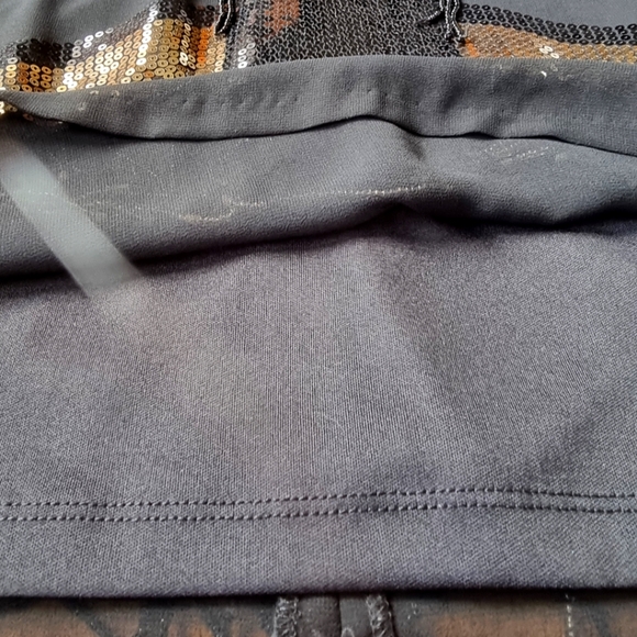 Retro 1920’s Art Deco Flapper Spangled Tasseled Sequined Black Dress Size 10 - Picture 7 of 13